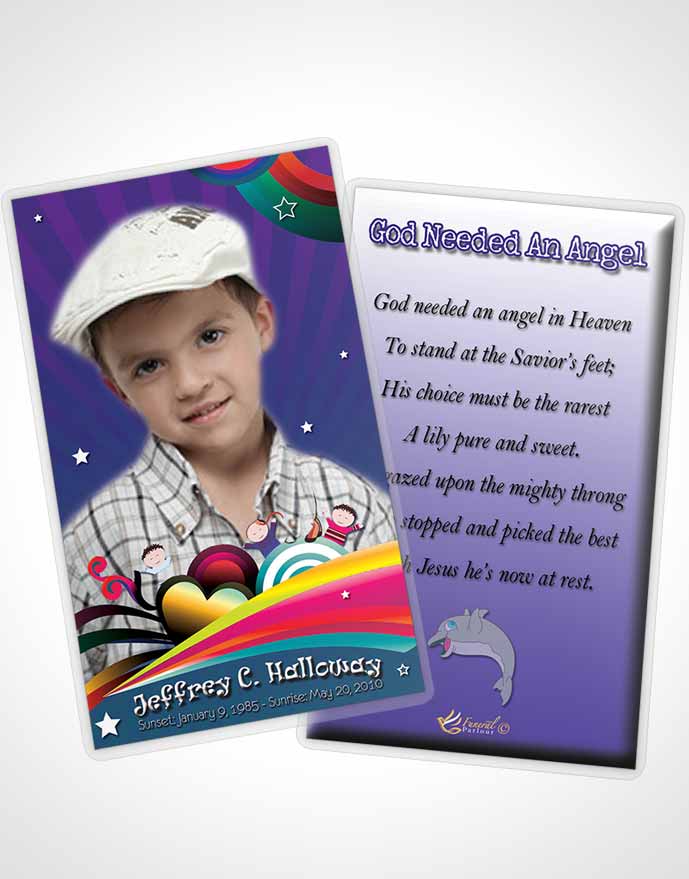Funeral Prayer Card Template Summer Angel Childs Journey