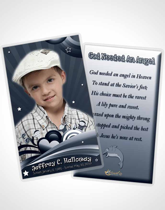 Funeral Prayer Card Template Summer Blues Childs Journey