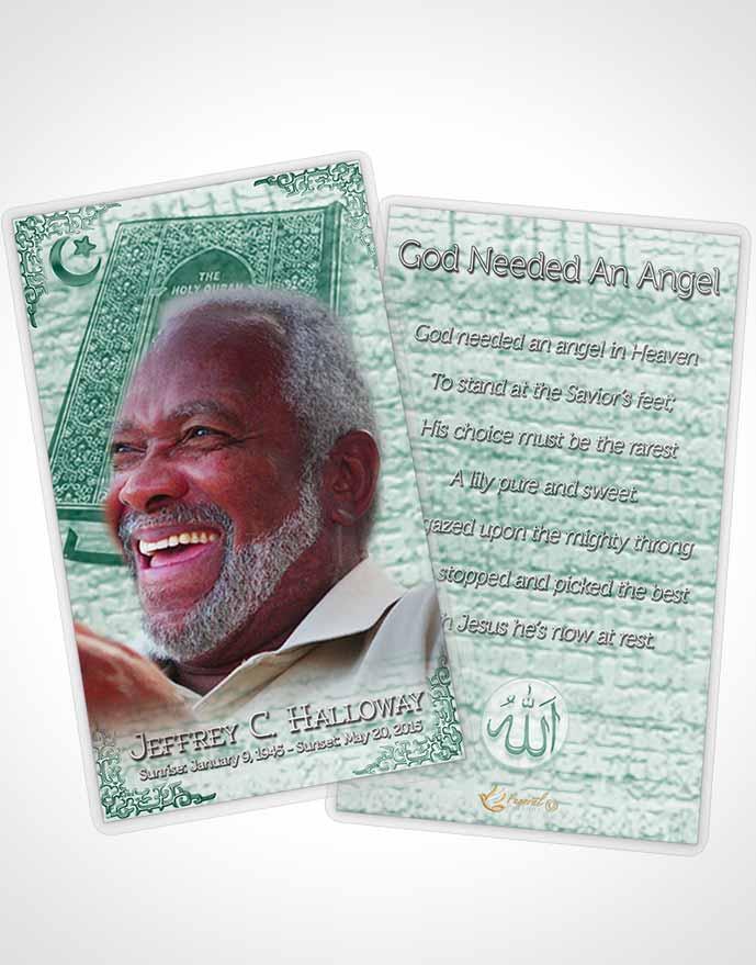 Funeral Prayer Card Template Summer Forest Islamic Blissful Faith