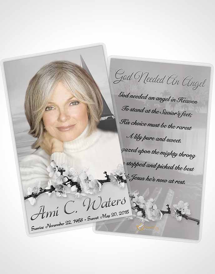 Funeral Prayer Card Template Sunrise Sailor Black and White