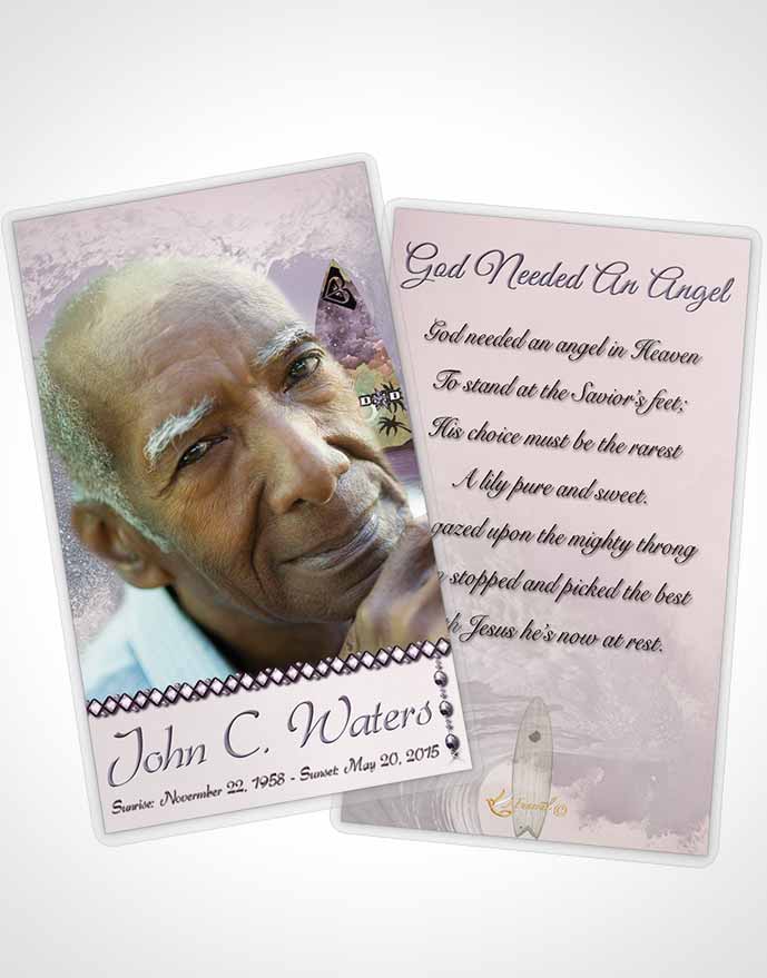 Funeral Prayer Card Template Surfers Paradise Soft Waves