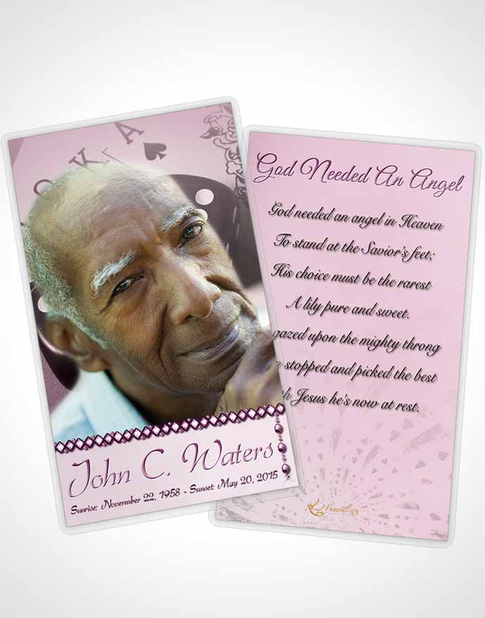 Funeral Prayer Card Template Tender Double Down