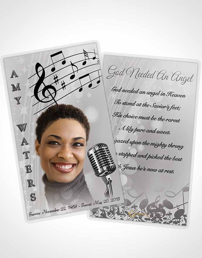 Funeral Prayer Card Template The Sound of Music Black and White