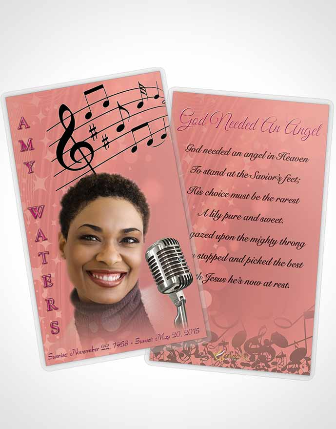 Funeral Prayer Card Template The Sound of Music Evening Peace