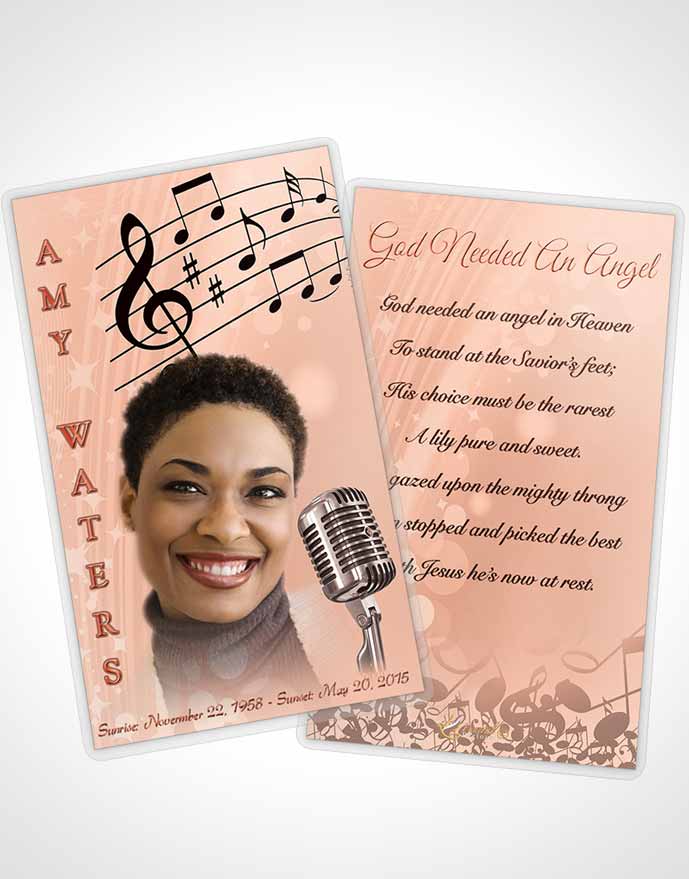 Funeral Prayer Card Template The Sound of Music Ruby Desire
