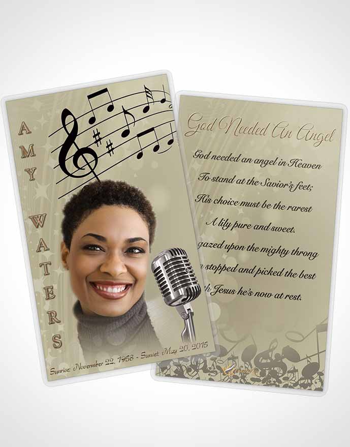 Funeral Prayer Card Template The Sound of Music Vintage Memories