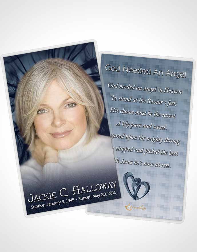 Funeral Prayer Card Template Topaz Dandelion Heaven