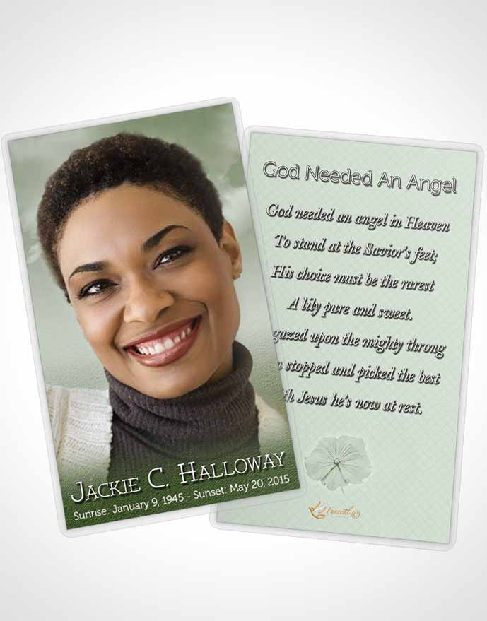 Funeral Prayer Card Template Up in the Emerald Sky