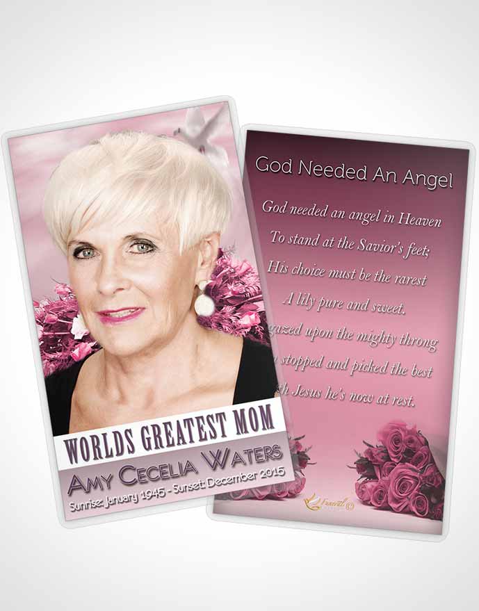 Funeral Prayer Card Template Worlds Greatest Tranquil Mom