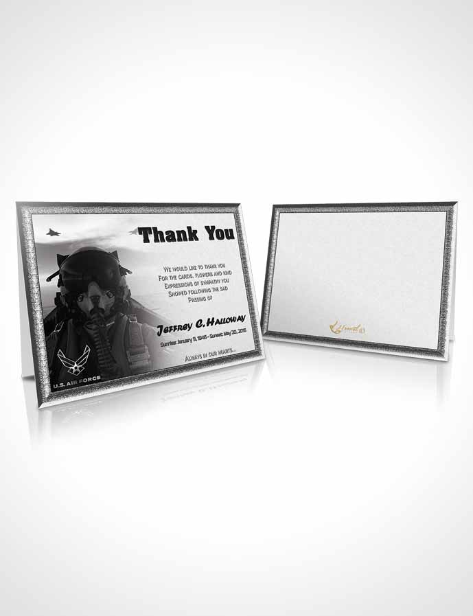 Funeral Thank You Card Template 1st Air Force Airman Freedom