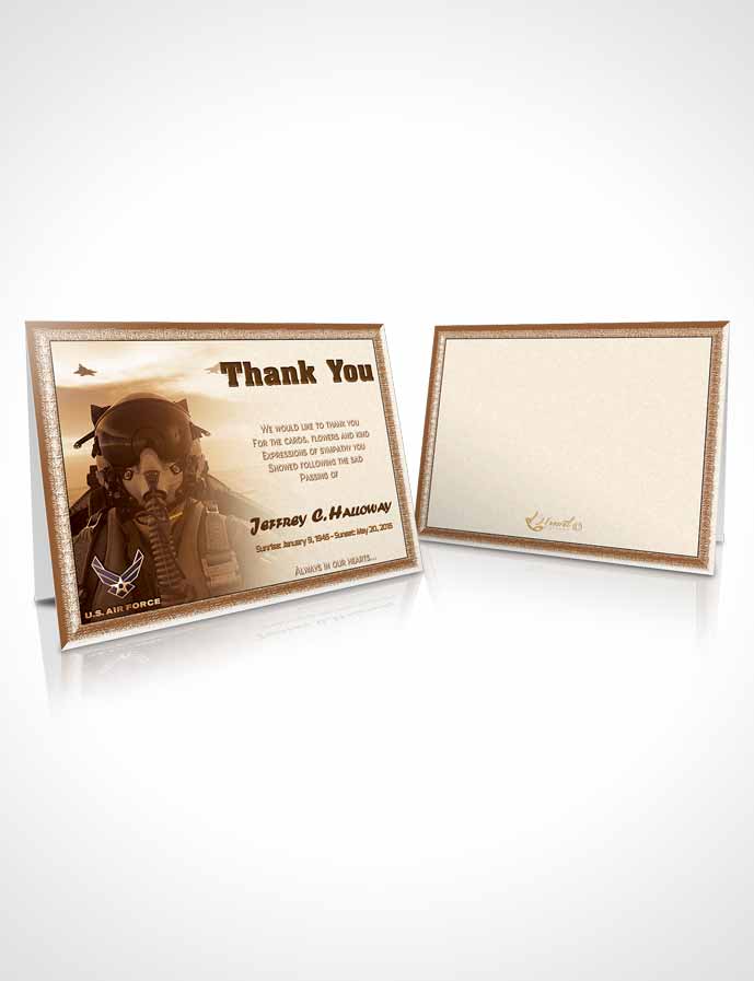 Funeral Thank You Card Template 1st Air Force Airman Love