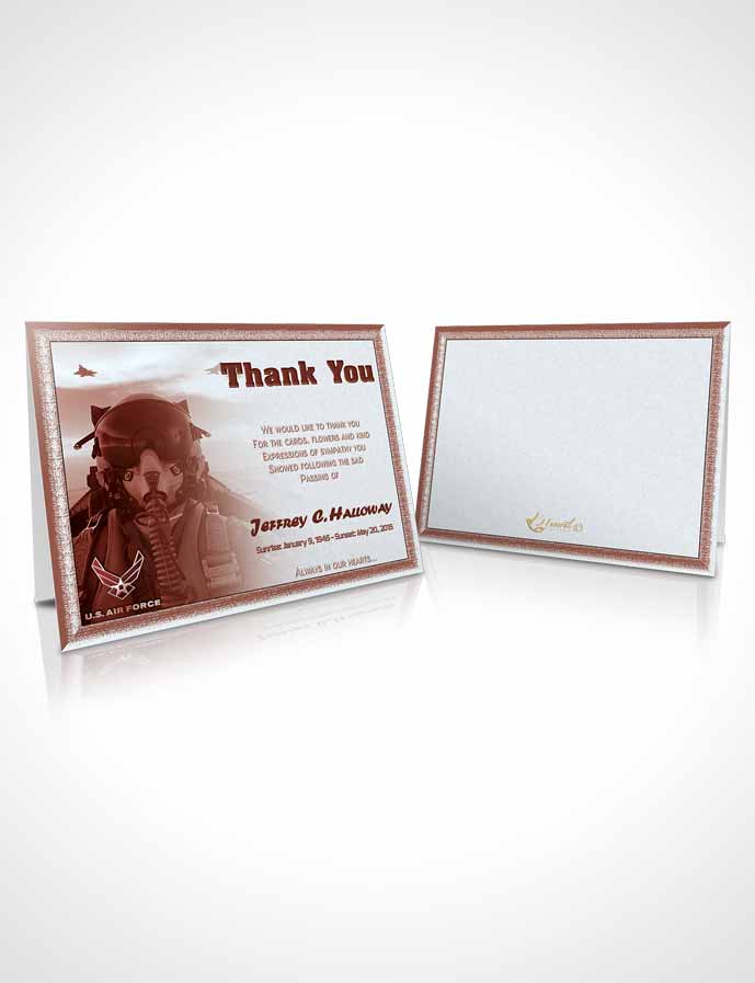 Funeral Thank You Card Template 1st Air Force Airman Sunrise