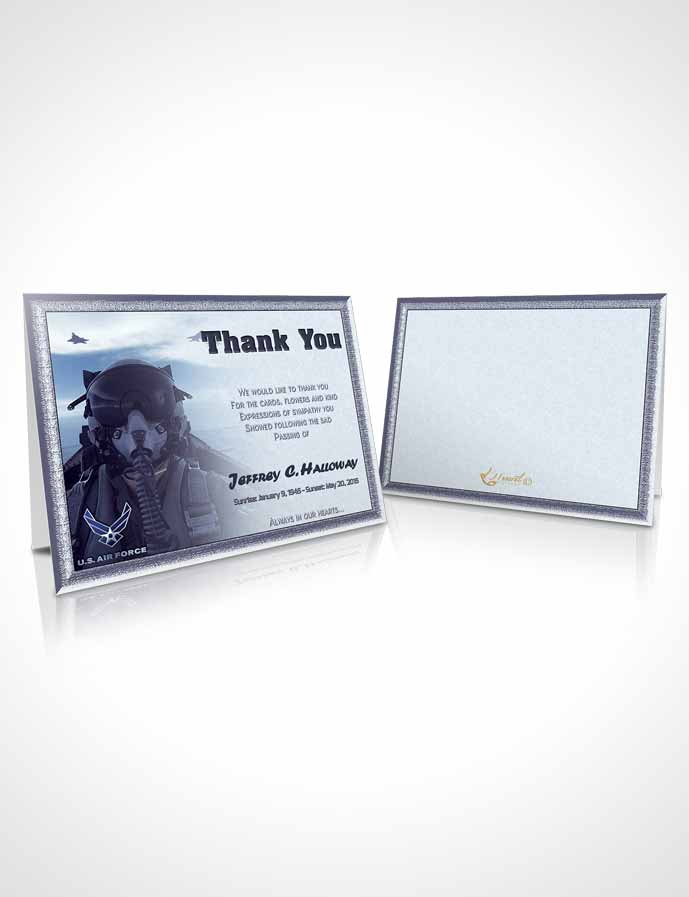 Funeral Thank You Card Template 1st Air Force Airman Sunset