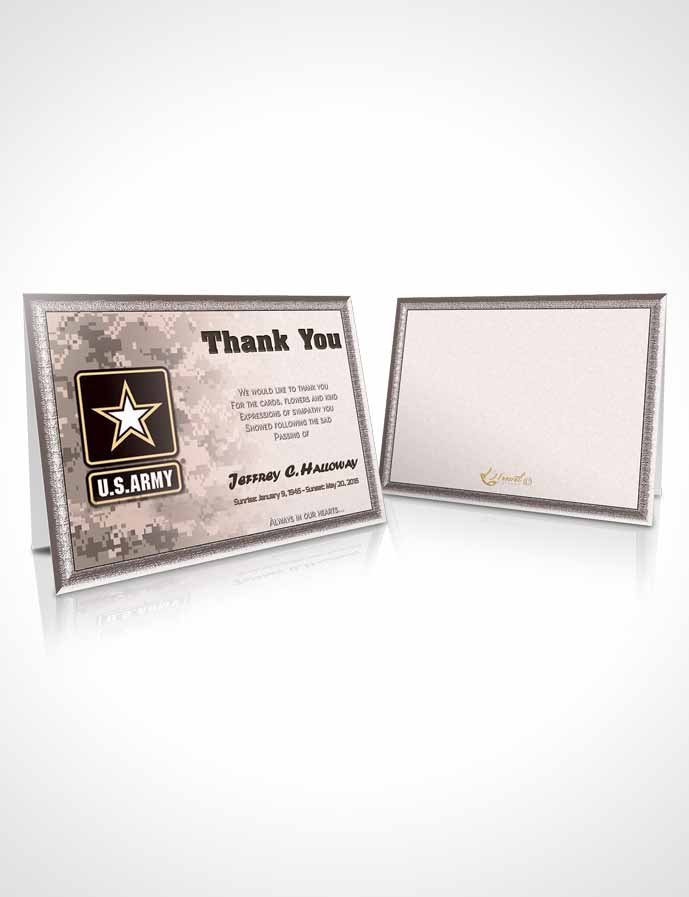 Funeral Thank You Card Template 1st Army Soldier Bliss