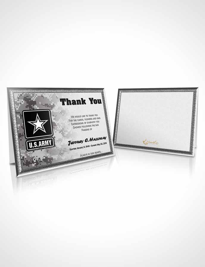 Funeral Thank You Card Template 1st Army Soldier Freedom
