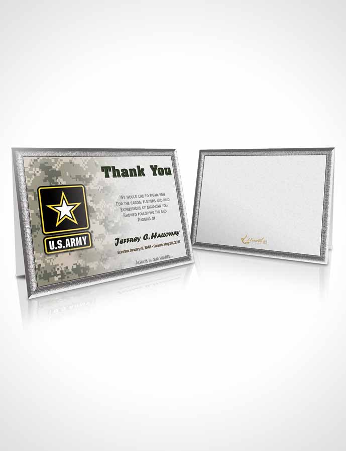 Funeral Thank You Card Template 1st Army Soldier Serenity