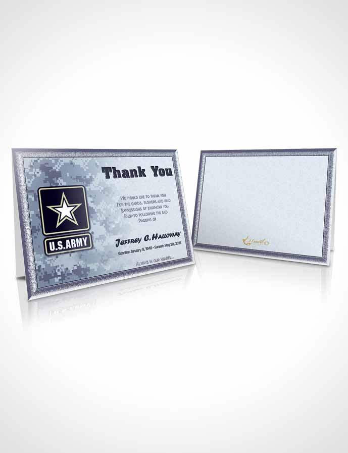Funeral Thank You Card Template 1st Army Soldier Sunset