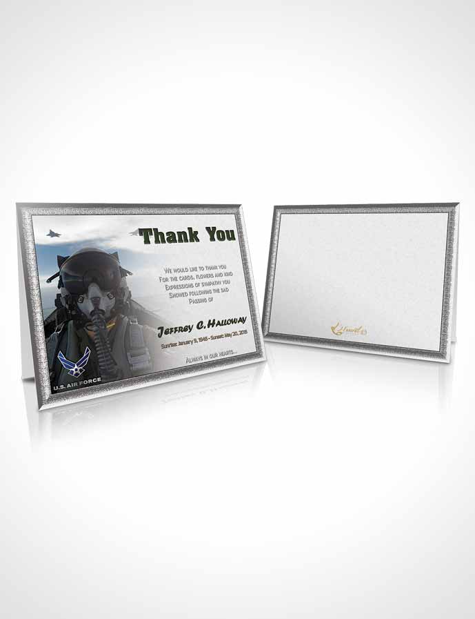 Funeral Thank You Card Template 2nd Air Force Airman Serenity
