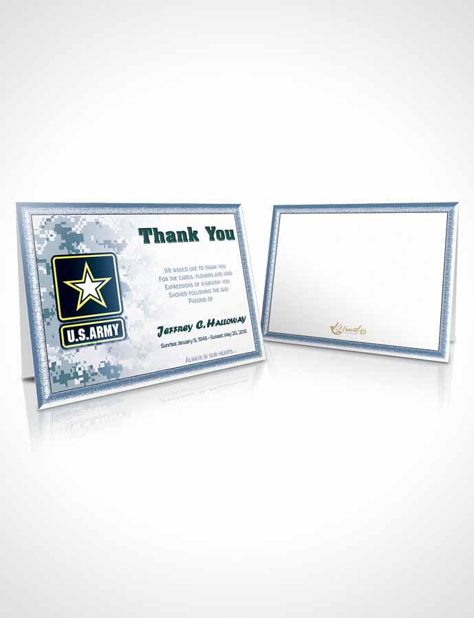 Funeral Thank You Card Template 2nd Army Soldier Desire