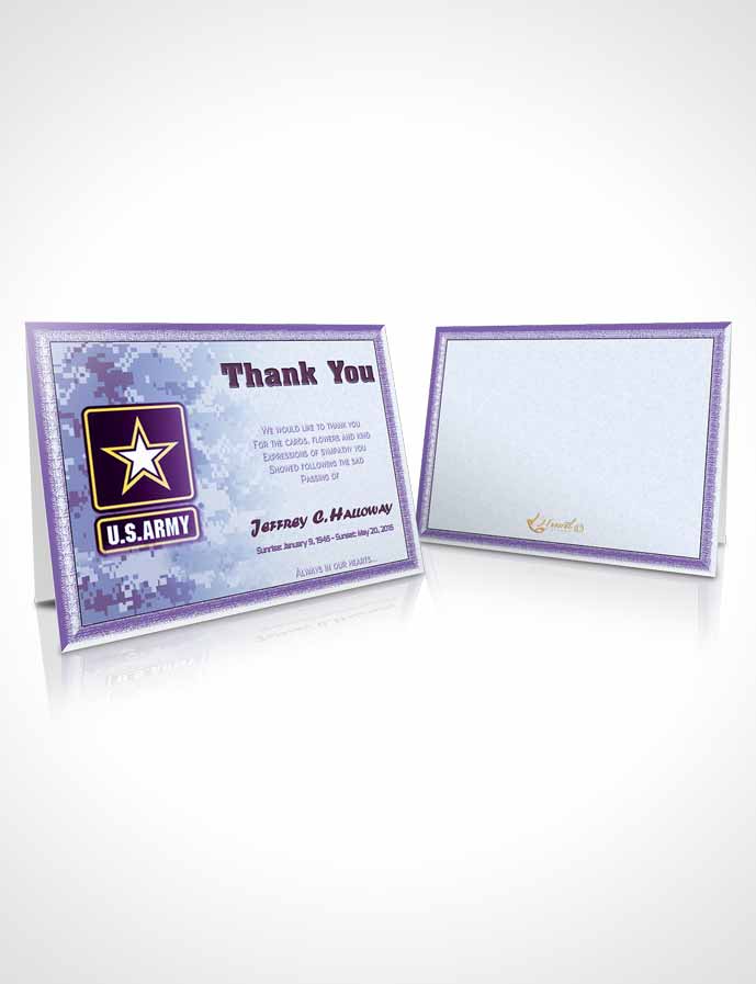 Funeral Thank You Card Template 2nd Army Soldier Faith