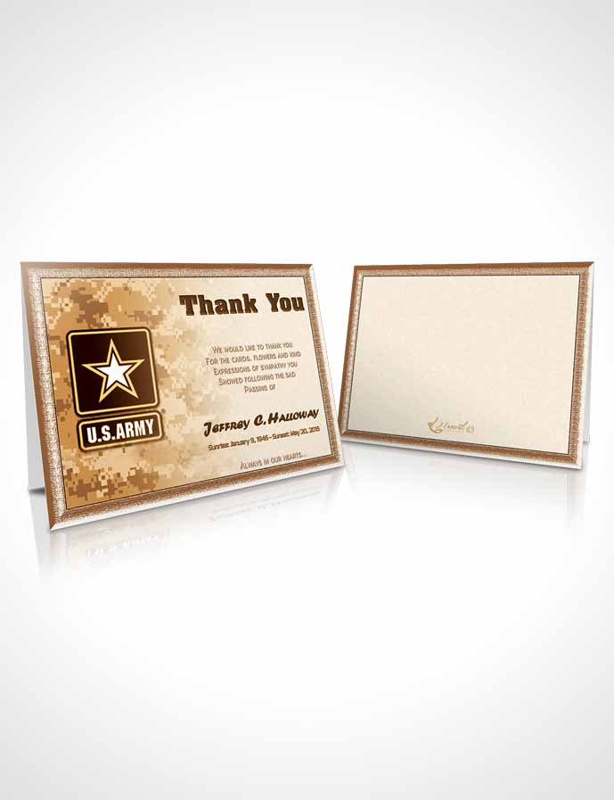 Funeral Thank You Card Template 2nd Army Soldier Love