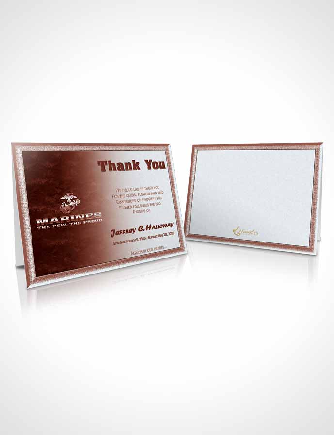 Funeral Thank You Card Template 2nd Marines The Few The Proud Sunrise