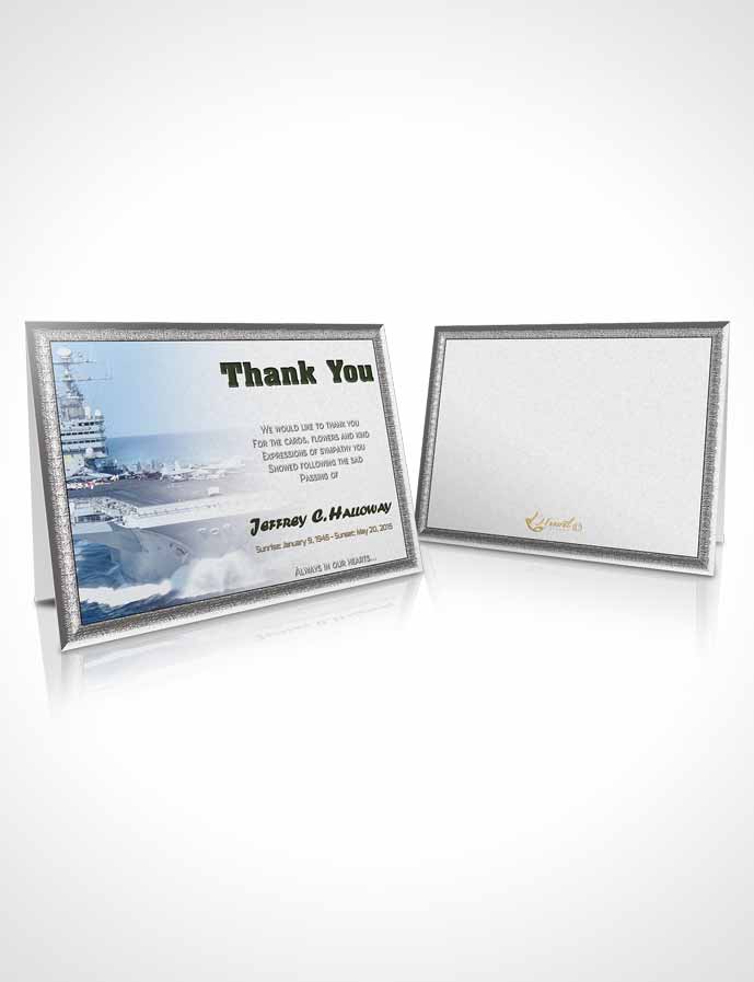 Funeral Thank You Card Template 2nd Navy Sailor Serenity