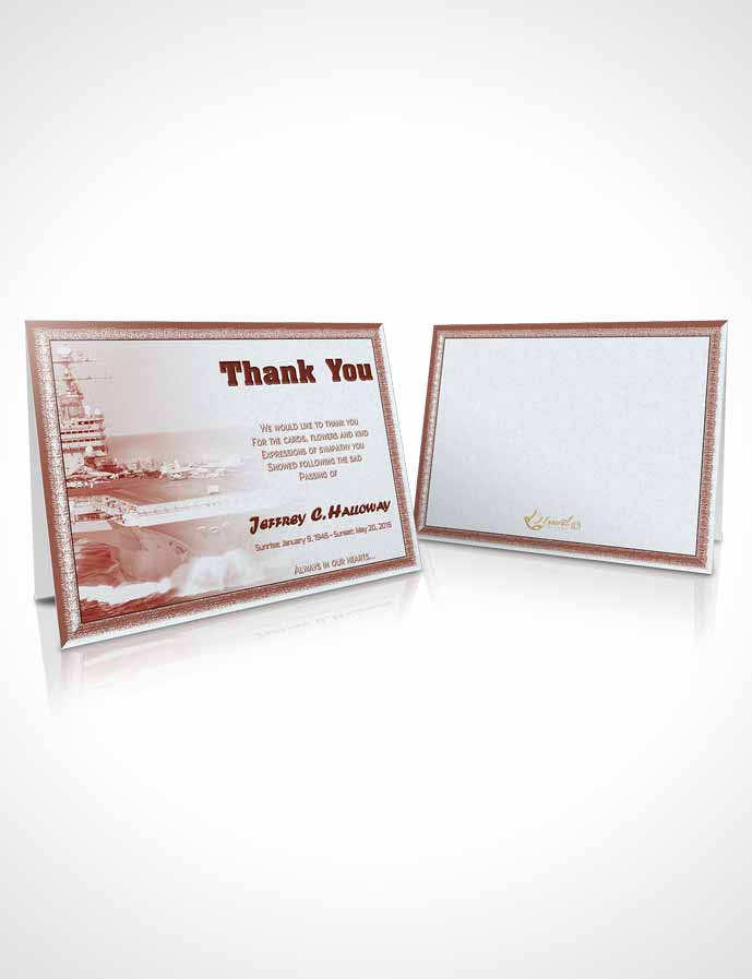 Funeral Thank You Card Template 2nd Navy Sailor Sunrise
