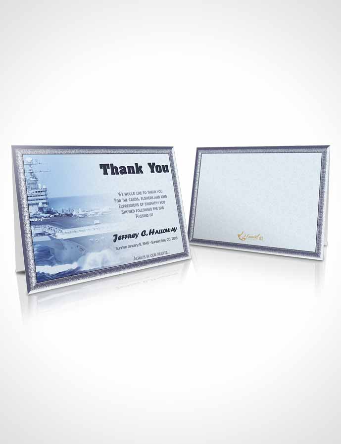 Funeral Thank You Card Template 2nd Navy Sailor Sunset