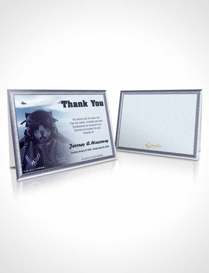 Funeral Thank You Card Template 3rd Air Force Airman Sunset