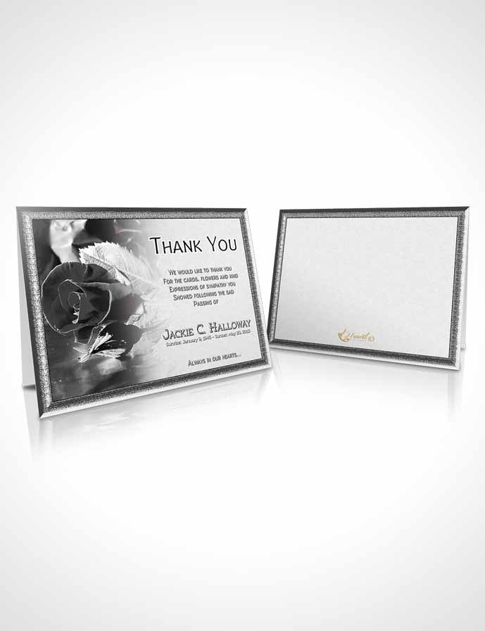 Funeral Thank You Card Template A Beautiful Black and White Rose