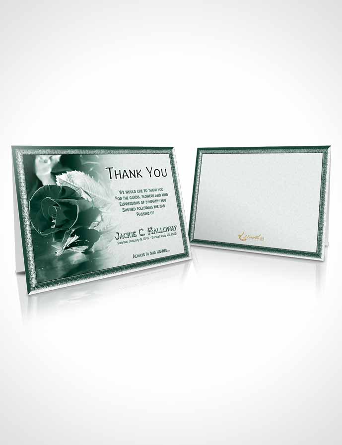Funeral Thank You Card Template A Beautiful Emerald Rose