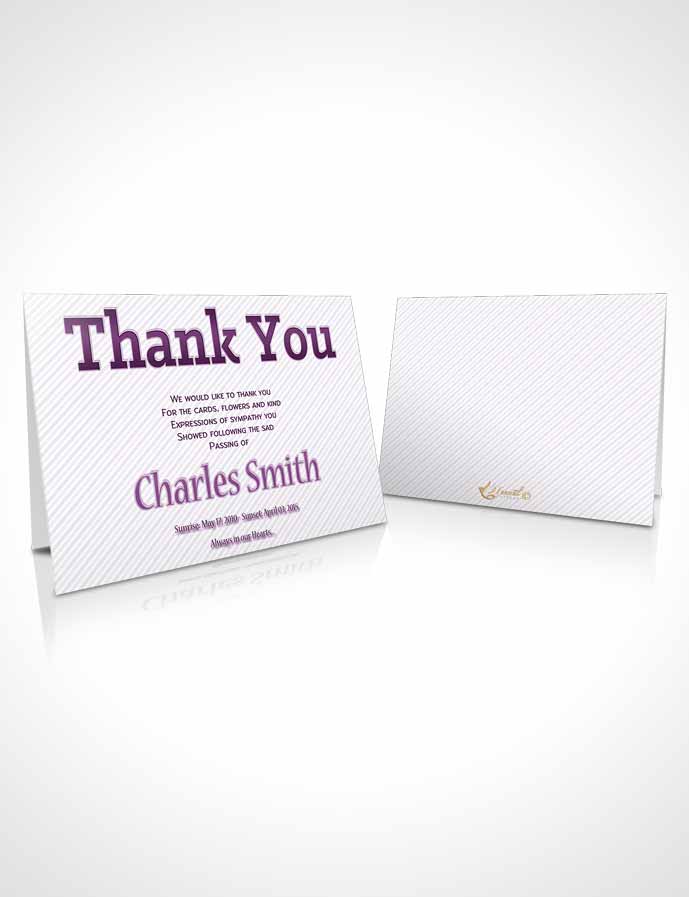 Funeral Thank You Card Template A Childs Passing Amethyst Splash