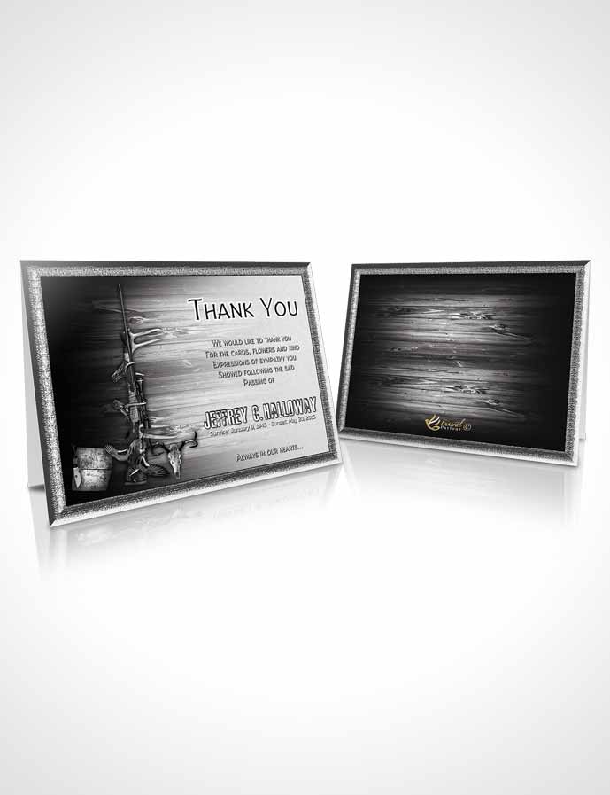 Funeral Thank You Card Template A Hunters Catch Black and White Memories