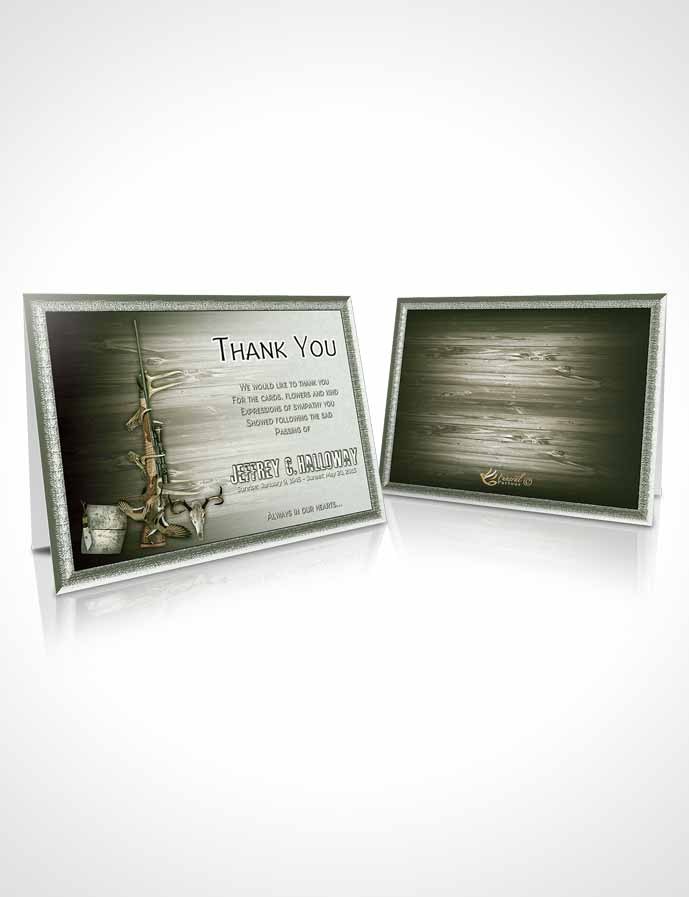 Funeral Thank You Card Template A Hunters Catch Glowing Emerald