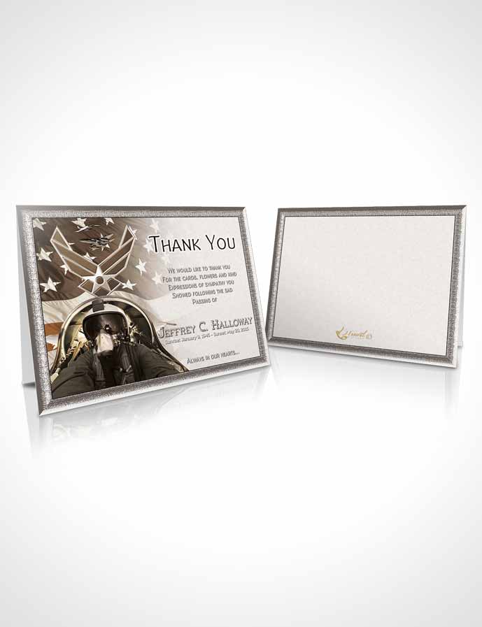 Funeral Thank You Card Template Air Force Golden Salute