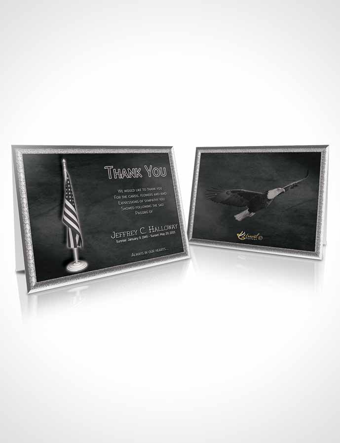 Funeral Thank You Card Template American Black and White Glory