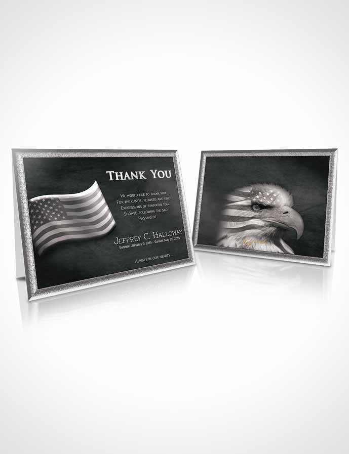 Funeral Thank You Card Template American Black and White Pride