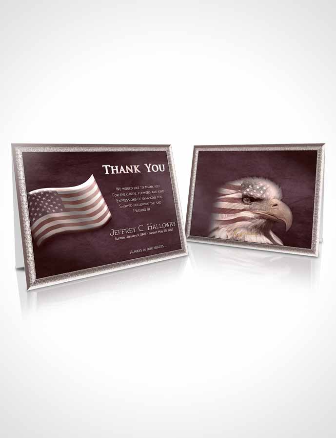 Funeral Thank You Card Template American Burgundy Pride