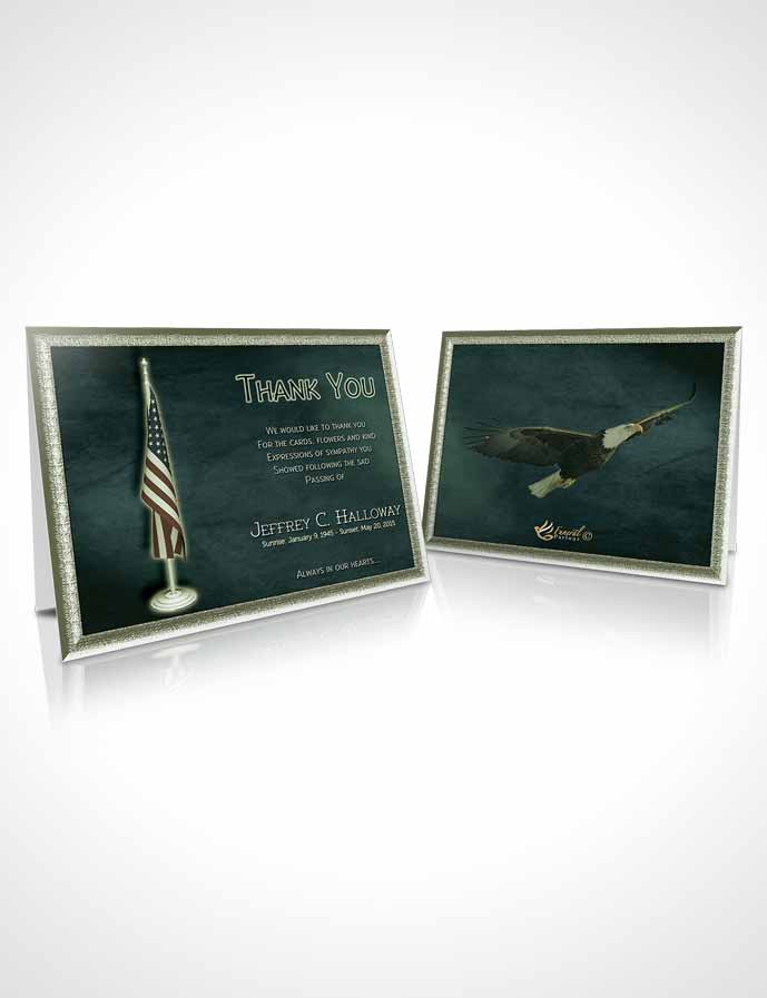 Funeral Thank You Card Template American Emerald Glory