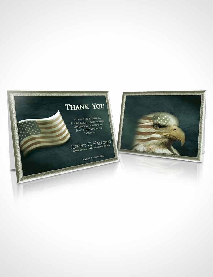 Funeral Thank You Card Template American Emerald Pride