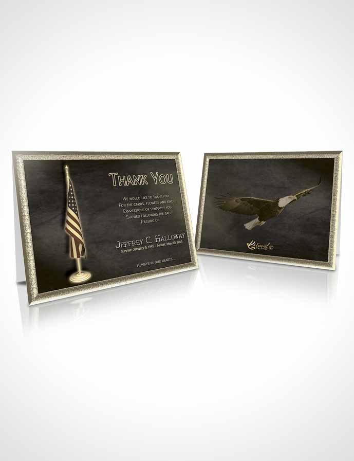 Funeral Thank You Card Template American Golden Glory