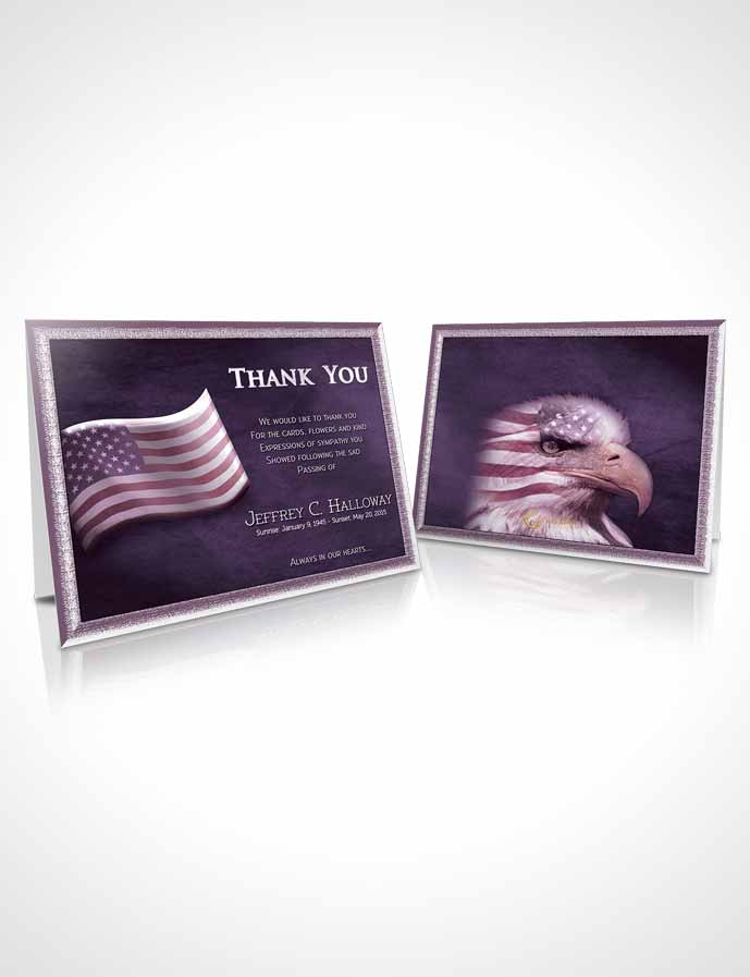 Funeral Thank You Card Template American Lavender Pride