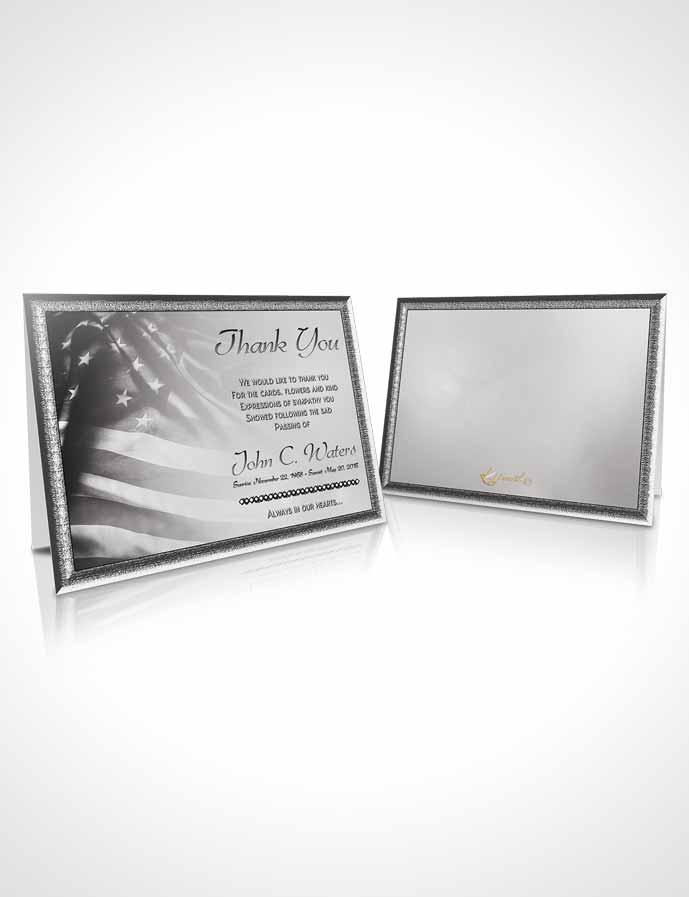Funeral Thank You Card Template American Life Black and White