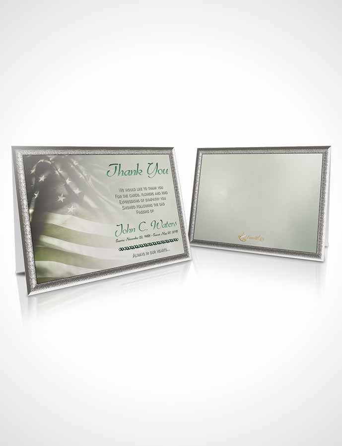 Funeral Thank You Card Template American Life Emerald Love