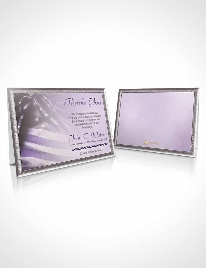 Funeral Thank You Card Template American Life Lavender Honor