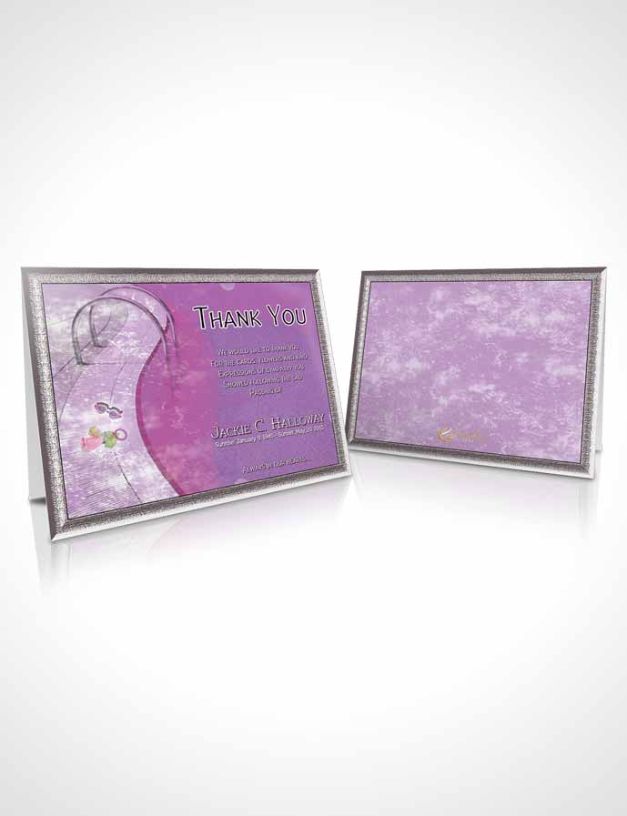 Funeral Thank You Card Template Amethyst Swimming Desire