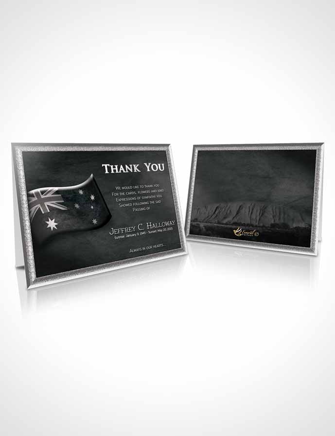 Funeral Thank You Card Template Australian Black and White Desire