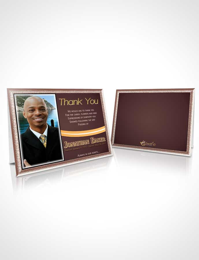 Funeral Thank You Card Template Autumn Breeze Journey