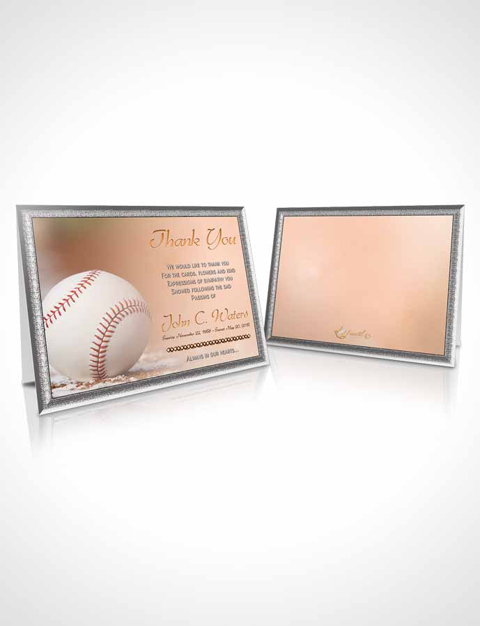 Funeral Thank You Card Template Baseball Day Early Morning